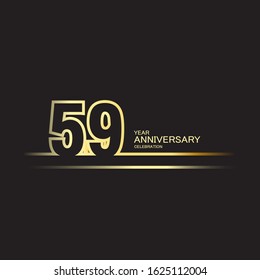 59 Year Anniversary Vector Template Design Illustration