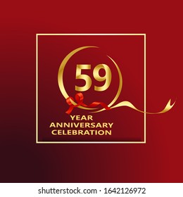 59 Year Anniversary Vector Template Design Illustration