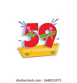 59 Year Anniversary Vector Template Design Illustration