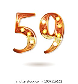 59 years anniversary celebration design with gold color composition. Vector illustration
