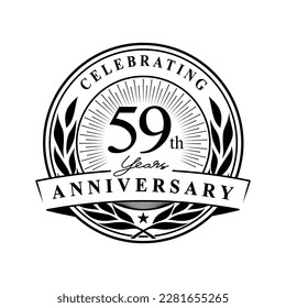 59 years anniversary celebration design template. 59th logo vector illustration.