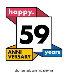 59 Years Anniversary Celebration Design.