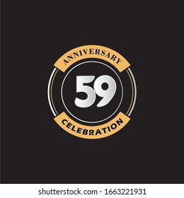 59 Years Anniversary Celebration Logo Vector Template Design 