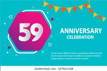 59 years anniversary celebration logo vector template design