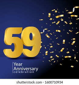 59 Years Anniversary Celebration Vector Template Design Illustration