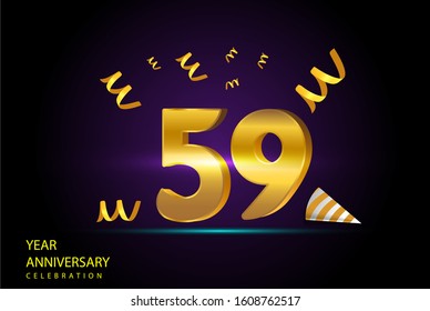 59 Years Anniversary Celebration Vector Template Design Illustration