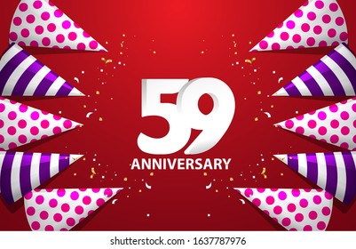 59 Years Anniversary Celebration Vector Template Design Illustration
