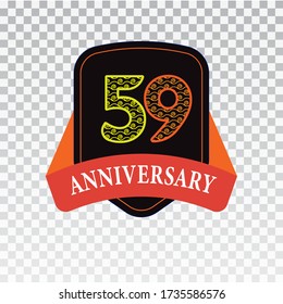 59 Years Anniversary Celebration Vector Template Design Illustration