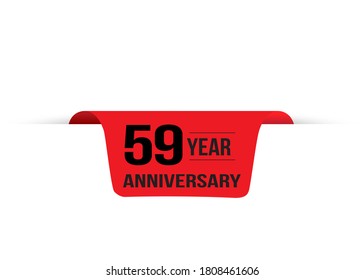 Ilustración de diseño de plantillas de vectores de celebración de 59 años