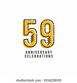 59 Years Anniversary Celebration Vector Template Design Illustration