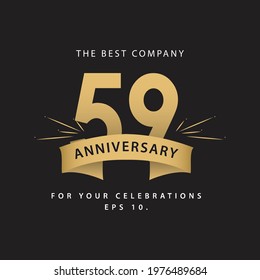 59 Years Anniversary Celebration Vector Template Design Illustration