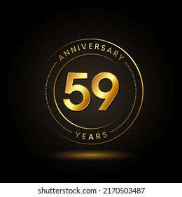 59 Years Anniversary Celebration Vector Template Design Illustration