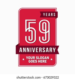 59 years anniversary design template. Vector and illustration.