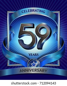 59 years anniversary design template for invitation, advertising, banner, vector design