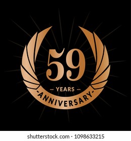 59 years anniversary. Elegant anniversary design. 59 years logo.