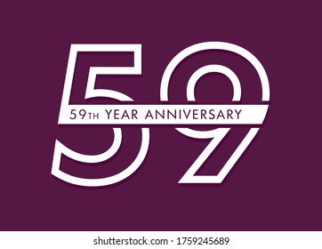 59 years anniversary image vector, 59th anniversary celebration logotype 