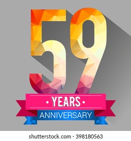 59 Years Anniversary Logo Colorful Polygonal Stock Vector (Royalty Free ...