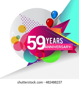 59 Years Anniversary Logo Colorful Geometric Stock Vector (Royalty Free ...