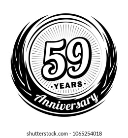 59 years anniversary. Anniversary logo design. 59 years logo.