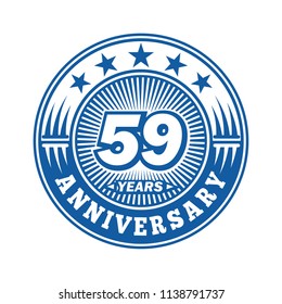 59 years anniversary. Anniversary logo design. Vector and illustration.