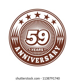 59 years anniversary. Anniversary logo design. Vector and illustration.