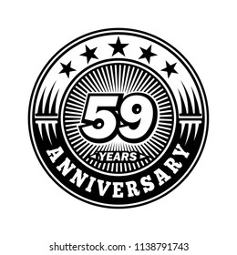 59 years anniversary. Anniversary logo design. Vector and illustration.