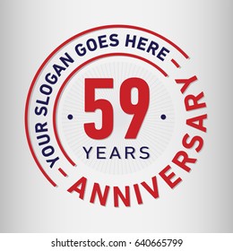 59 years anniversary logo template. Vector and illustration.