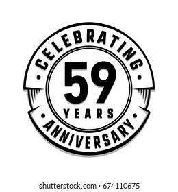 59 years anniversary logo template. Vector and illustration.