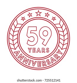59 years anniversary logo template. 