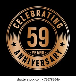 59 years anniversary logo. Vector and illustration.
