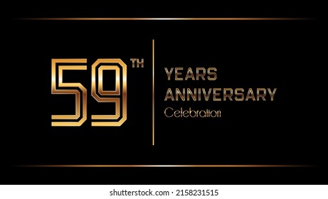 59 Years Anniversary logotype. Anniversary celebration template design for booklet, leaflet, magazine, brochure poster, banner, web, invitation or greeting card. Vector illustrations.