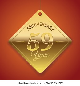 59 Years Anniversary poster / template/ tag design Vector
