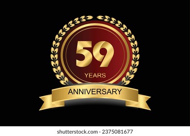 59 years anniversary vector icon, logo. Design element with modern graphic style.