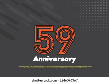 59 Years Anniversary Vector Template Design Illustration