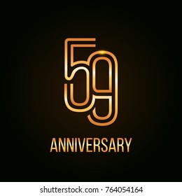 59 Years Golden Anniversary Design using multi liner number