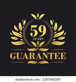 Vector de logotipo de garantía de 59 años, símbolo de signo de garantía de 59 años