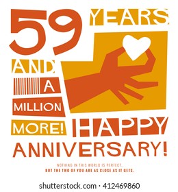 59 Years Happy Anniversary (Vector Illustration Concept Design)