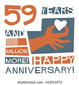 59 Years Happy Anniversary (Vector Illustration Concept Design)