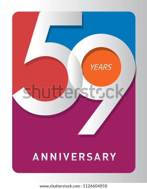 59 Years Old Celebrating Modern Logo Stock Vector (Royalty Free ...