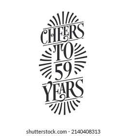 59 years vintage birthday celebration, Cheers to 59 years