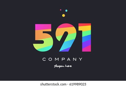 591 creative color green orange blue magenta pink number digit company logo vector icon spectrum