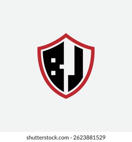 597 shield logo shape letter alphabet educational learning B J