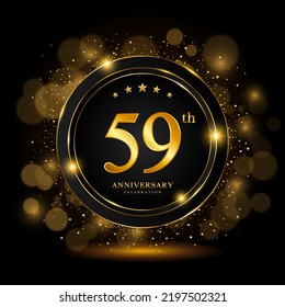 59th Anniversary Celebration. Golden anniversary celebration template design, Vector illustrations.
