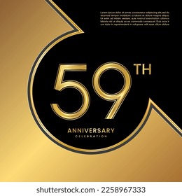 59th Anniversary Celebration. Logo design with gold color numbers for an anniversary celebration event. Logo Vector Templates