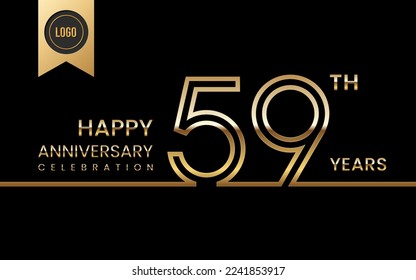 59th anniversary celebration template design. Logo Vector Template Illustration