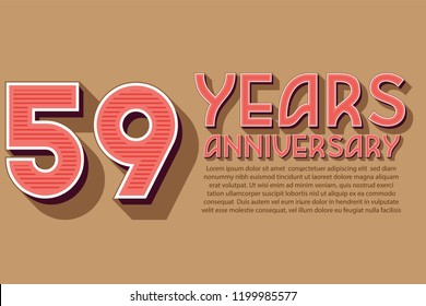 59th Anniversary numbers. background for anniversary
