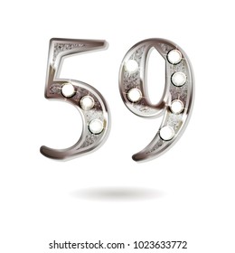 59th silver anniversary logo, ten years birthday celebration solated on white background