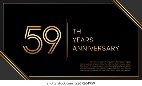59th year anniversary design template. vector template illustration