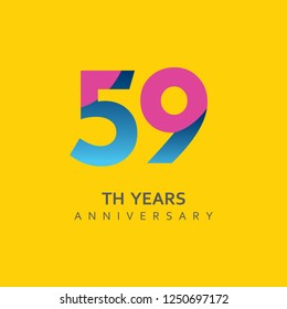 59th Year Anniversary Vector Template Design Illustration.