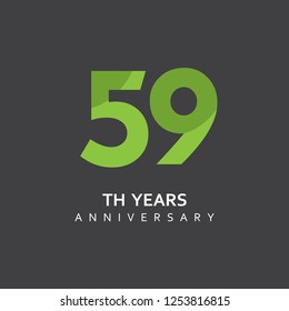 59th Year Anniversary Vector Template Design Illustration.